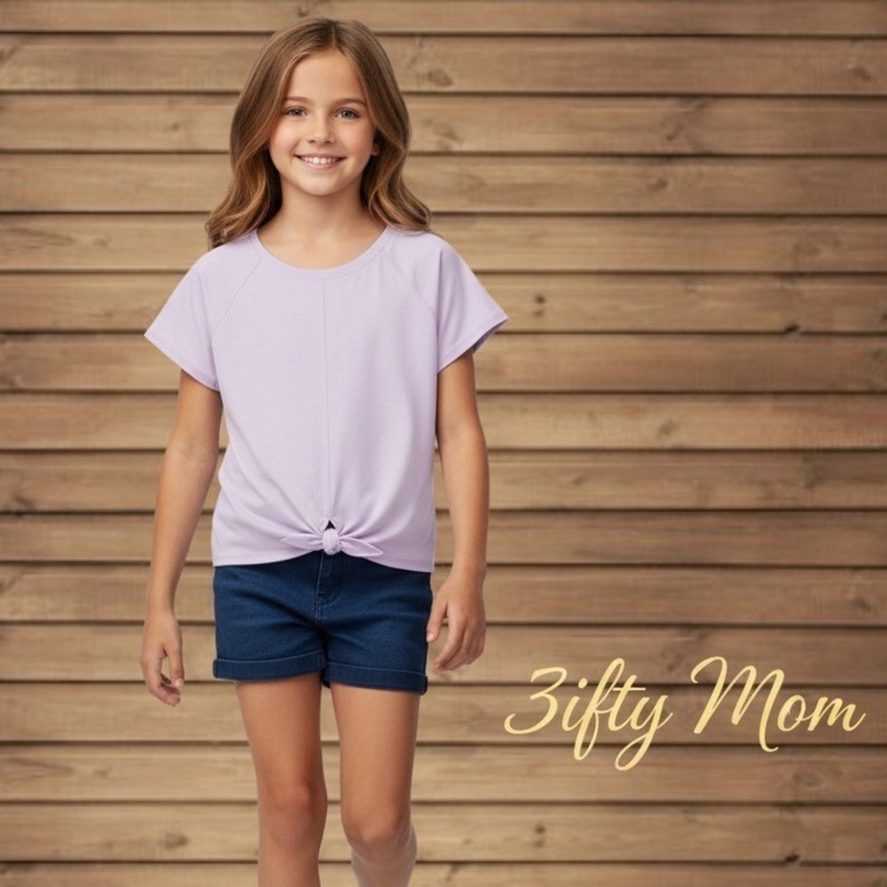 Lilly Pulitzer Luxletic Girls Lilac Front Tie Active Top Size L 8-10